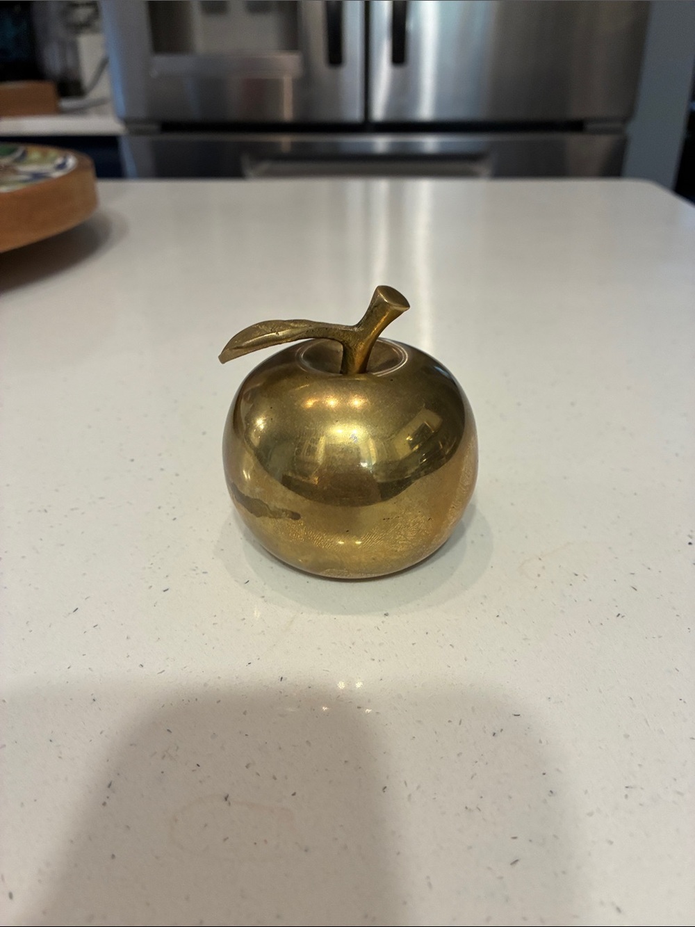 Vintage Brass Apple bell Decorative Figurine - Gold Finish